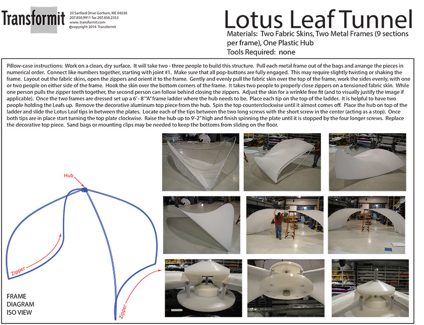 Lotus Leaf Tunnel hub version 2 Directions 840