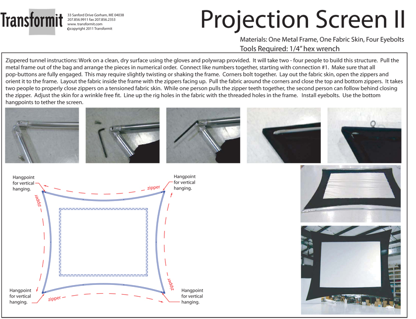 Projection Screen II Directions 2011 840