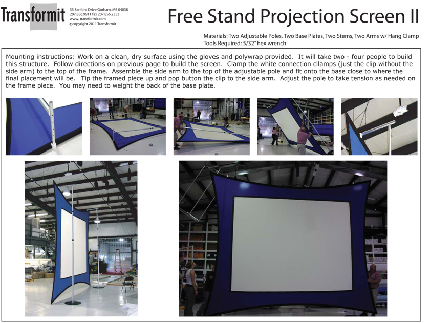 Projection Screen II Free Stand Directions 2011 840