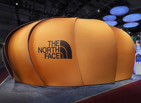 The North Face theater was a silent zone for the movies and presentations within.