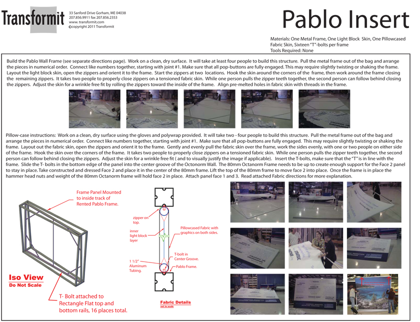 Pablo Insert directions 840