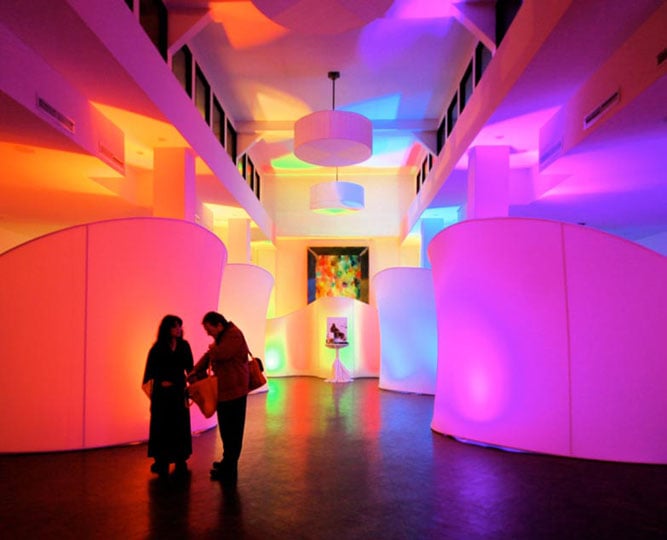 The rainbow of colors used on these Ready-Made pieces illustrate the effects that are possible with LED lights.