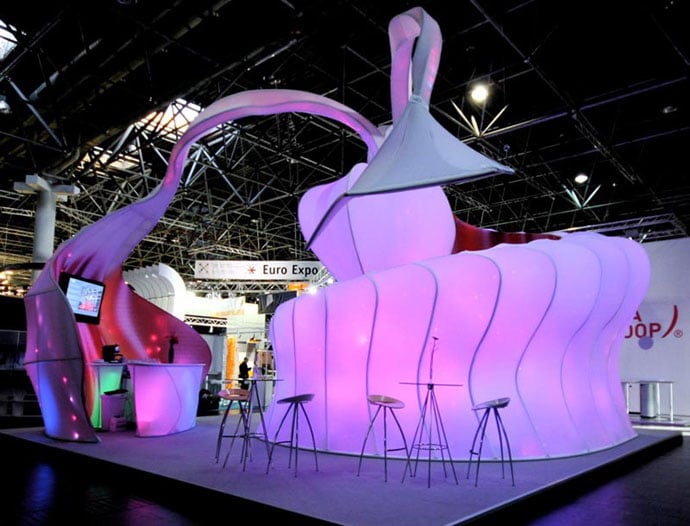 Fabric Structures, custom, exhibit, bar, Client: Transformit