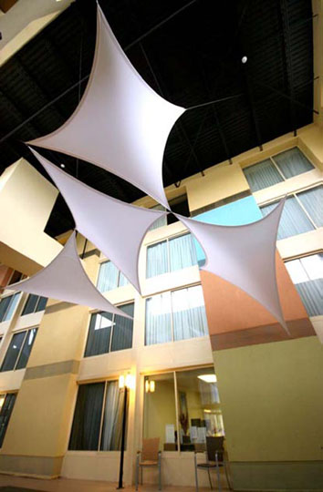 fabric structure, Ready-Made, architecture, atrium, Sentry, Wings.