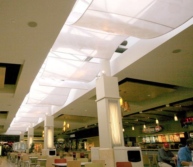 Fabric structures, custom, lighting, malls, Client: Mulvanny G2 Architecture.