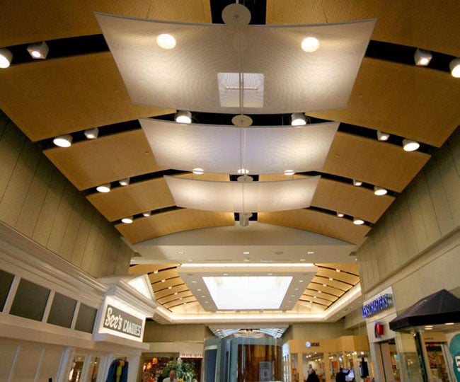 Fabric structures, custom, lighting, malls, Client: Mulvanny G2 Architecture.