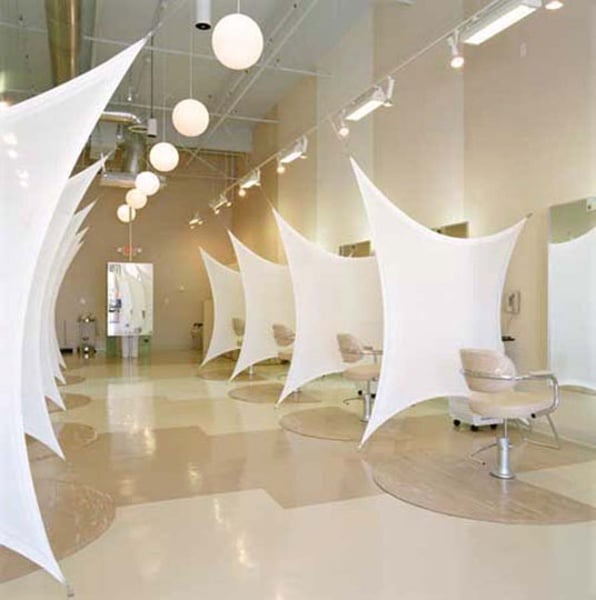 Fabric Structures, custom, retail, Globe Salon