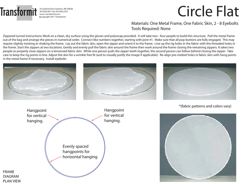 Circle Flats Single Skin Directions 840